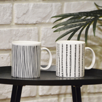 2-Piece Ceramic Mug Set with Line Pattern, , large