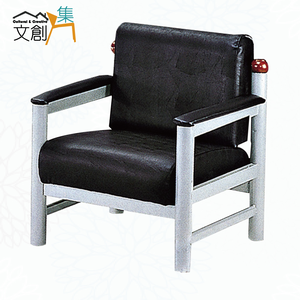 【文創集】蘿法黑透氣皮革單人座沙發椅(客約商品)