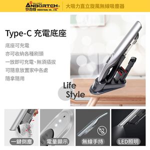 【安伯特】直立旋風無線吸塵器 (無線吸塵器 USB充電 車用吸塵器)
