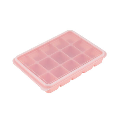 HOUSUXI 附蓋好脫模矽膠製冰盒-粉紅