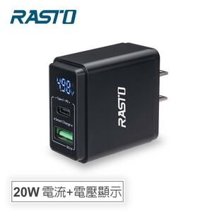 RASTO RB10 20W PD 雙孔顯示充電器