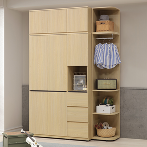 【Homelike】喜家居5x8尺轉角三抽組合衣櫃(含被櫃)(2501)