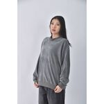 (XL) 質感條紋灰色長袖上衣二手衣, , large