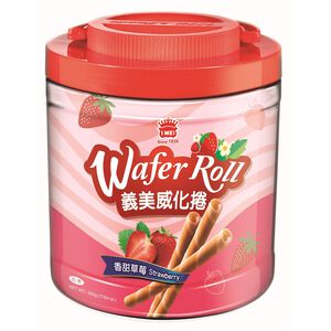 義美威化卷桶-香甜草莓500g