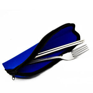 【餐具】森活不鏽鋼筷叉組-拉鍊袋