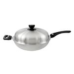 【美國MotherGoose鵝媽媽】醫療級316不鏽鋼 利歐IH導磁七層複合金炒鍋33cm+紅黑矽膠鏟+贈316調理鍋+食物夾, , large