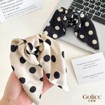 【Gulicc】古莉可 髮夾 高級感波點蝴蝶結飄帶抓夾, , large