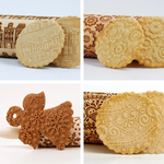【SOLO Vintage】Robot Rolling Pin 43CM Embossed Natural European Wood Made in Poland, , large