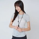 YOGA FLOW Burn Out T shirt - 極簡圓領燒花罩衫 - 銀河灰 Misty Grey, , large