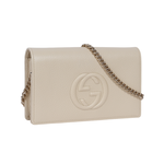 GUCCI SOHO 系列牛皮皮夾式手拿/鍊包/白色, , large