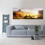 【御畫房】湖邊美景 國家一級畫師手繪油畫60×120cm(VF-54), , large