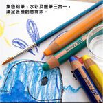 【德國天鵝STABILO】woody 3 in 1 ARTY 伍迪樂3合1可水洗水彩粉蠟筆18色(ST880/18-1-20), , large