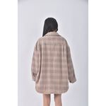(XL) nagumo miyuki質感格紋杏色外套二手衣, , large