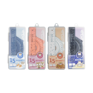 15cm Aluminum Alloy 4-Piece Ruler Set &ndash; Blue