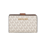 Michael Kors 金字Logo 滿版塗層帆布釦式中夾(香草白), , large