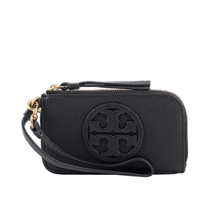 TORY BURCH Miller 附提把拉鍊卡片夾/零錢包/黑色