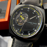 [星晴錶業]GiorgioFedon1919手錶,42mm,GF00095黑色機械鏤空錶面黑錶殼深黑色真皮皮革錶帶款, , large