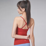 YOGA FLOW Barbie Tank - 細肩帶側邊簍空長版上衣 - 緋紅 Scarlet, , large