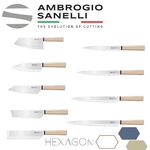 蓋瑞廚物【義大利SANELLI 新上市 HEXAGON 木柄日本刀 台灣菜刀】魚刀 出刃 生魚片刀 柳刃 刺身刀, , large