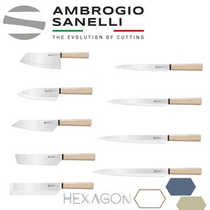 蓋瑞廚物【義大利SANELLI 新上市 HEXAGON 木柄日本刀 台灣菜刀】魚刀 出刃 生魚片刀 柳刃 刺身刀