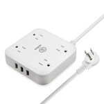 aibo 無印風 3孔4座 USB延長線 1.8米 全新安規 3個USB 加寬插座間距 1開4插 延長線 【現貨】, , large
