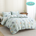 INDIAN_大和針織抗菌雙人加大床包兩用被組-花叢鹿, , large