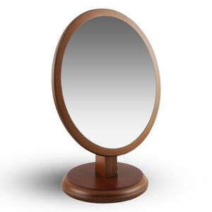Solid wood oval table mirror