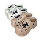 [e shoe store] Amy height-enhancing women's hole shoes/gardener shoes/waterproof slippers black 23.5CM, , large