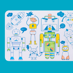 【法國 Super Petit】矽膠彩繪餐墊 MINI - 機器人, , large
