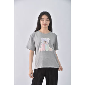 (S) 小熊灰色短袖上衣二手衣