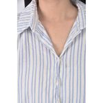 (S) 質感條紋藍色短袖上衣二手衣, , large