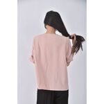 (L) neon韓牌質感棉質花邊粉色長袖上衣二手衣, , large