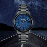 CITIZEN 星辰 光動能簡約大三針女錶-海軍藍/33.3mm FE6017-85L, , large