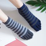 [Kaimei Cotton Industry] 12 pairs set, random and excellent, MIT made in Taiwan, antibacterial and deodorizing, pure cotton boat-shaped toe socks, striped style, , large