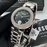 [星晴錶業]VERSUS VERSACE手錶,34mm,VV00390黑色錶面銀錶殼銀色精鋼錶帶款, , large