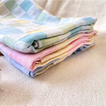 [Kaimei Cotton] 4-pack Random Excellent Pure Cotton Super Soft Top Grade Color Plaid Bath Towel 70x140cm, , large