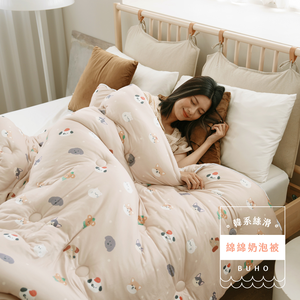BUHO 韓系舒柔5尺雙人全鋪棉床包枕套三件組(祈福雪祭)
