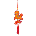 摩達客◉春節開運招財◉橙色皮革馬年心想事成流蘇吊飾, , large