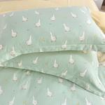 【Betrise】Let's Walk Together | Environmentally friendly printing and dyeing anti-mite and antibacterial 100% combed cotton dual-purpose quilt and bed sheet set - Large size, , large