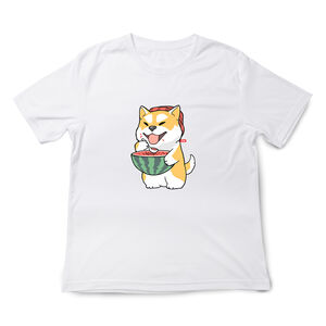JZ TEE 柴犬-吃西瓜 印花短袖T恤