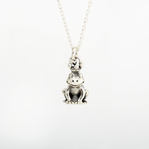 【Angel & Me】Cute Frog Prince s925 sterling silver necklace Birthday gift