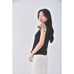 (S) burberry質感棉質純棉黑色短袖上衣二手衣, , large