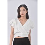 (M) air space質感白色短袖上衣二手衣, , large