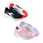 DIADORA迪亞多那 輕量大童慢跑鞋 童運動鞋 童鞋 寬楦 透氣 保護後跟 吸震 減壓 彈性 健康鞋墊 止滑 黑 粉, , large