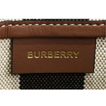 BURBERRY 格紋棉質帆布及牛皮小款束口水桶包/灰褐色/棕色, , large
