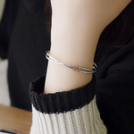 Embrace Sterling Silver Bangle, , large