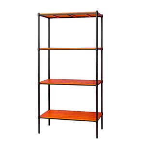 【Y HOUSE】90x45x180cm pine four-layer storage rack rack iron rack - black teak