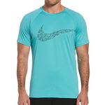 NIKE JDI SWOOSH 成人男性短袖防曬衣 健身 戶外運動 吸汗 乾爽 透氣 彈性 舒適 抗UV 黑 亮綠 藍綠, , large