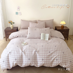 【DUYAN 竹漾】40支精梳棉 單人/雙人/加大 床包組/床包被套組 / 櫻粉蜜格 台灣製, , large