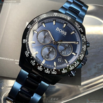 [星晴錶業]BOSS手錶,42mm,HB1513758寶藍色錶面寶藍錶殼寶藍精鋼錶帶款, , large